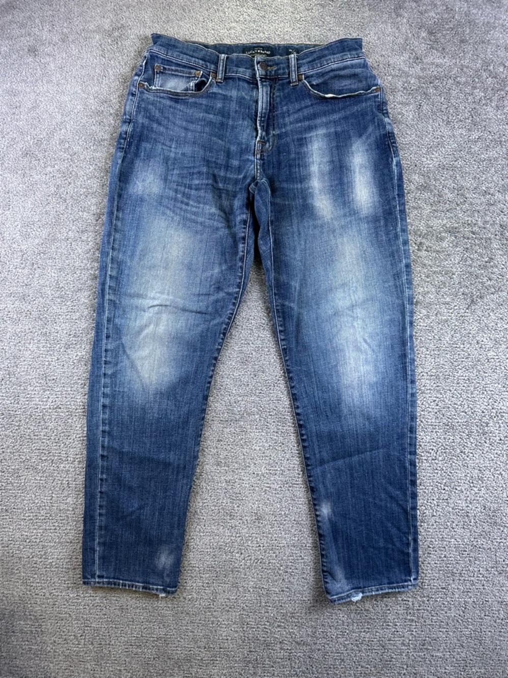 Lucky Brand Jeans 121 Slim Straight Men’s 32x32 Medium Wash Distressed Relaxed